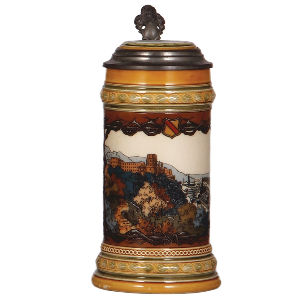 Mettlach stein, .5L, 1675, etched. (1 of 4)