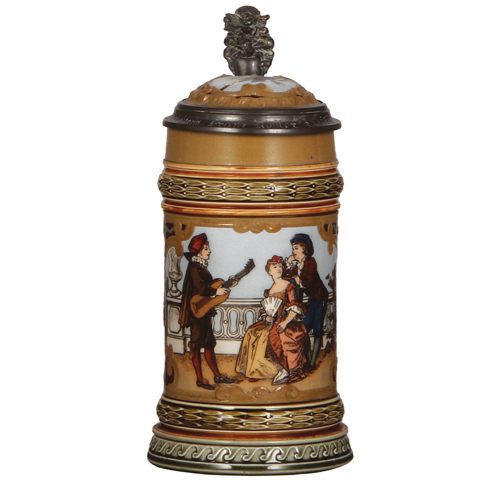 Mettlach stein, .5L, 2285, etched. (1 of 4)