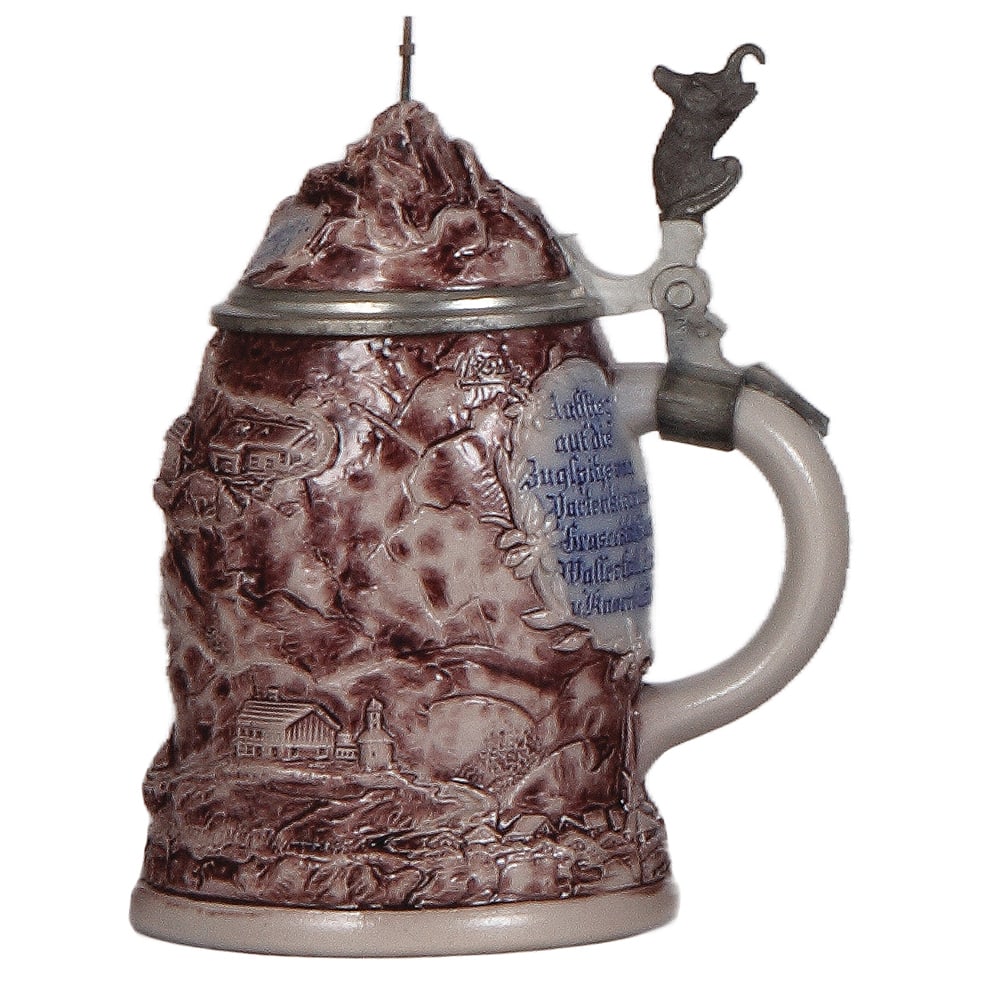 Character stein, .5L, stoneware, Zugspitze Mountain. - 2