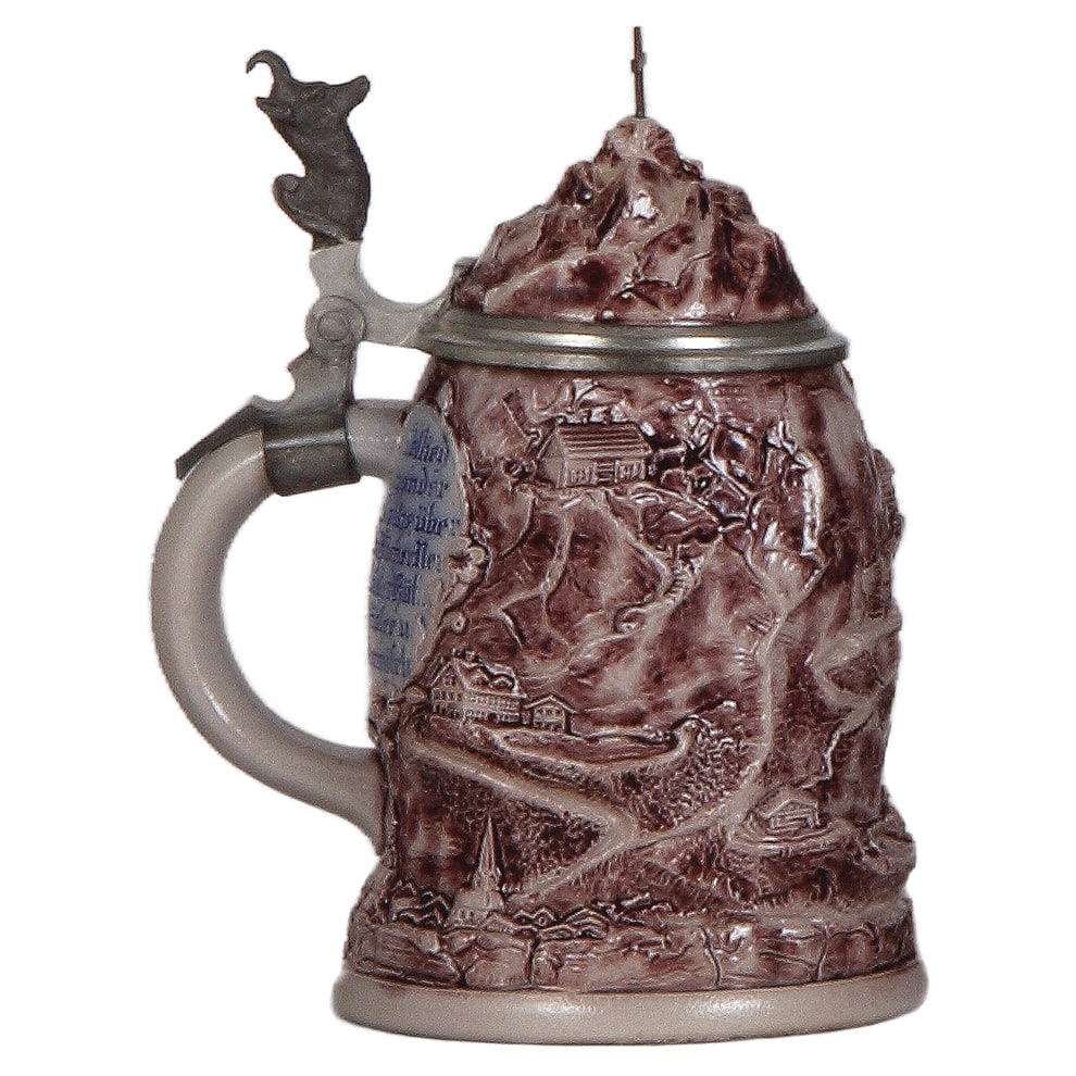 Character stein, .5L, stoneware, Zugspitze Mountain. - 3