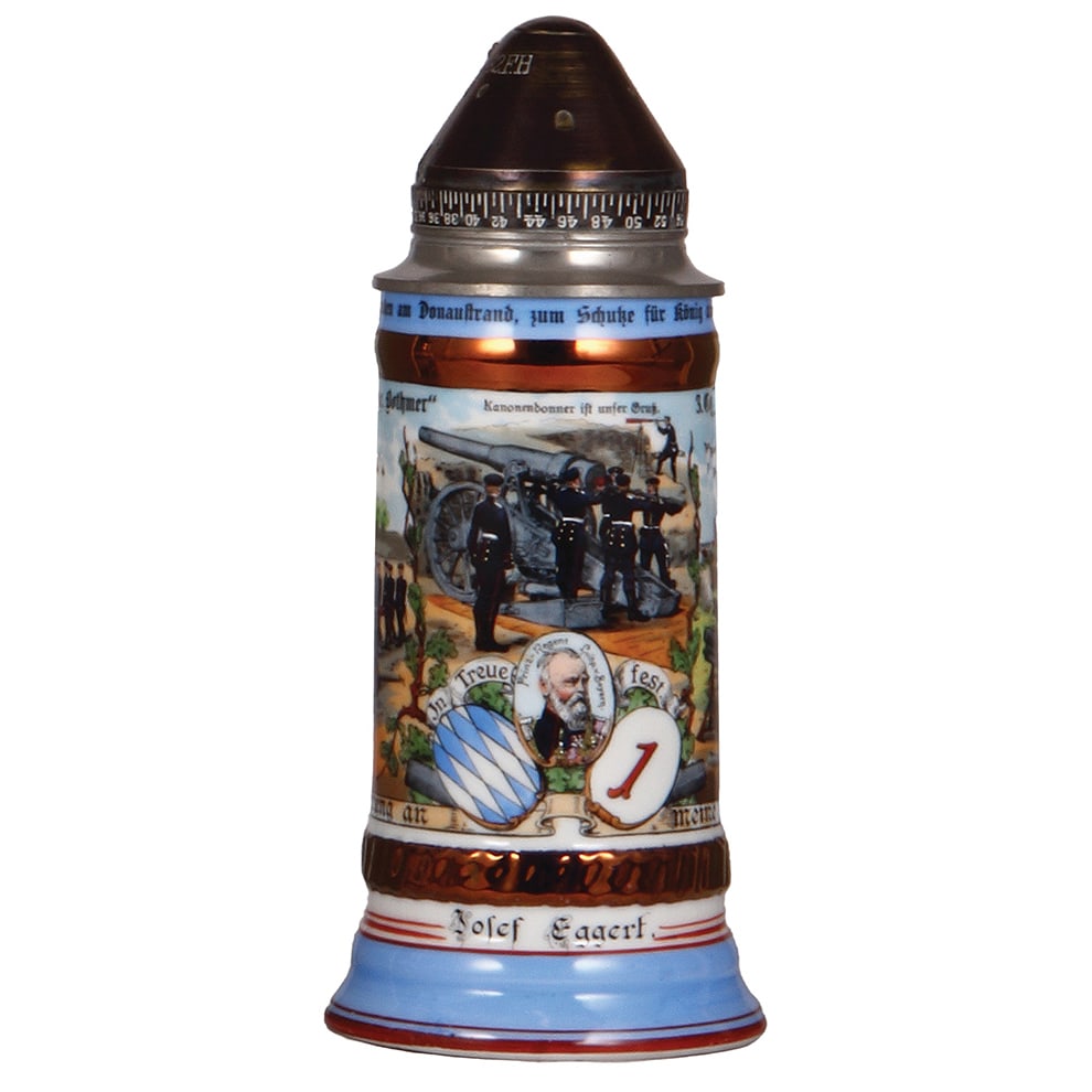 Regimental stein, .5L, Fuß - Artl. Regt., Neu-Ulm. (1 of 4)