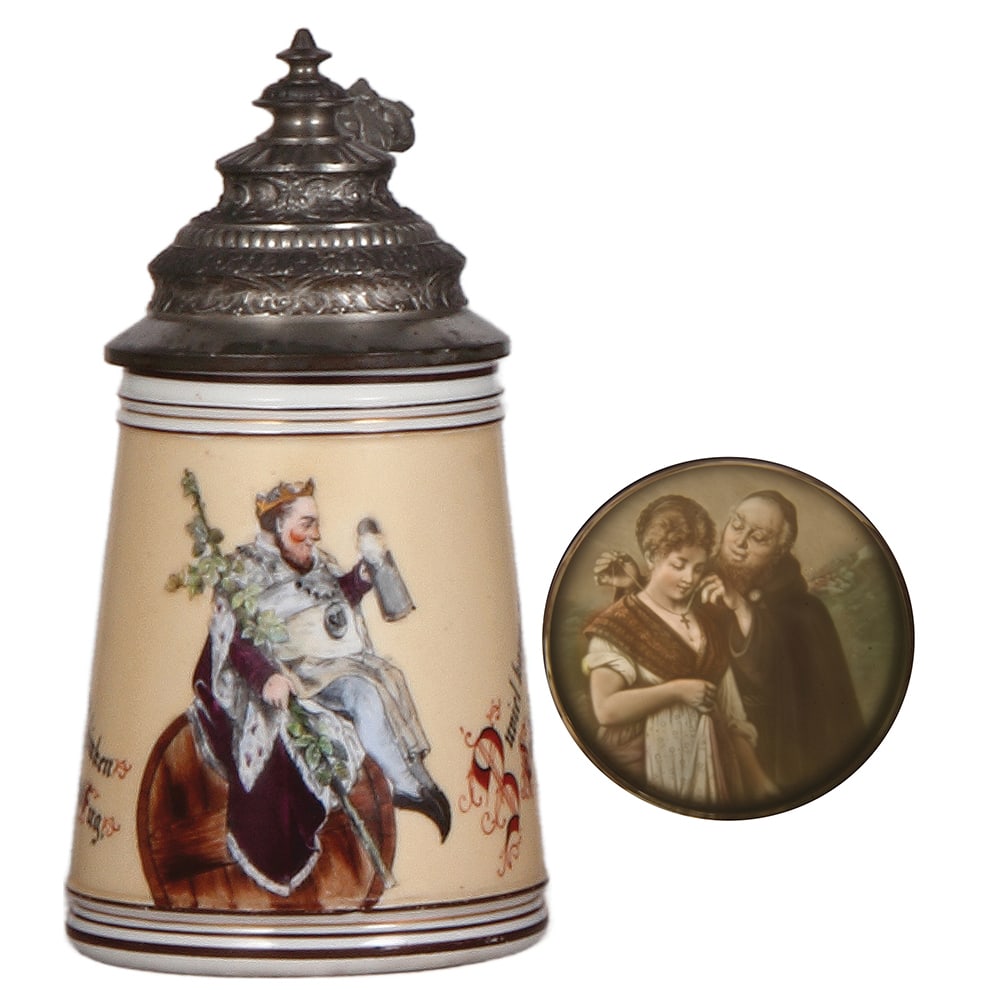 Porcelain stein, .5L, Gambrinus, colored lithophane. (1 of 4)