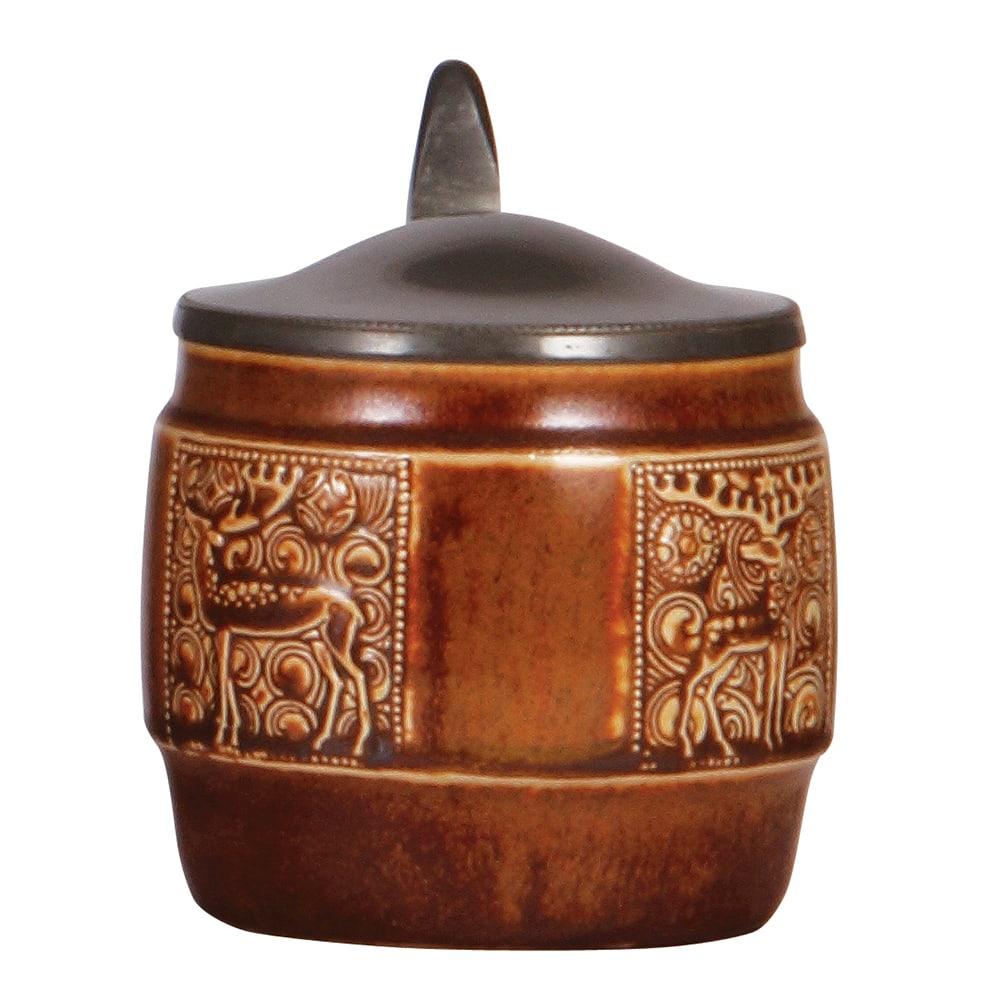 Stoneware stein, .5L, marked Reinhold Merkelbach, by Albin Müller. (1 of 3)