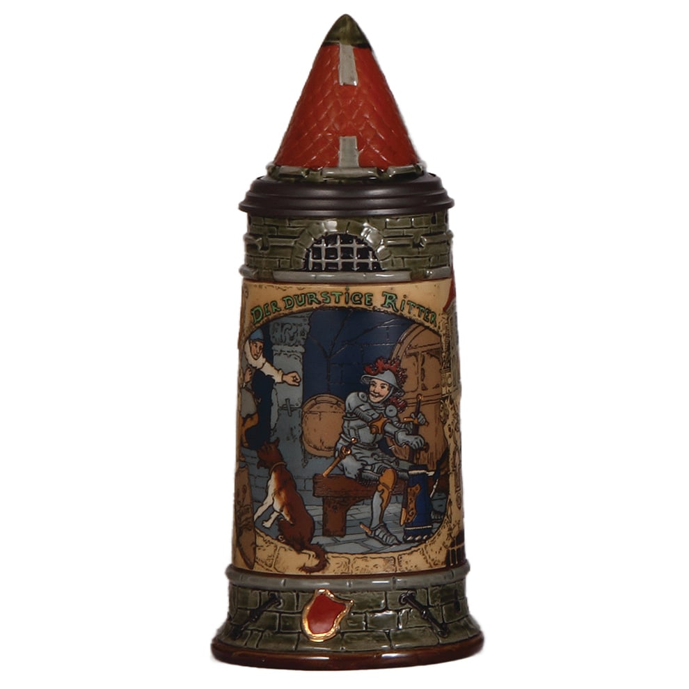 Mettlach stein, 1.0L, 2382, etched (1 of 3)
