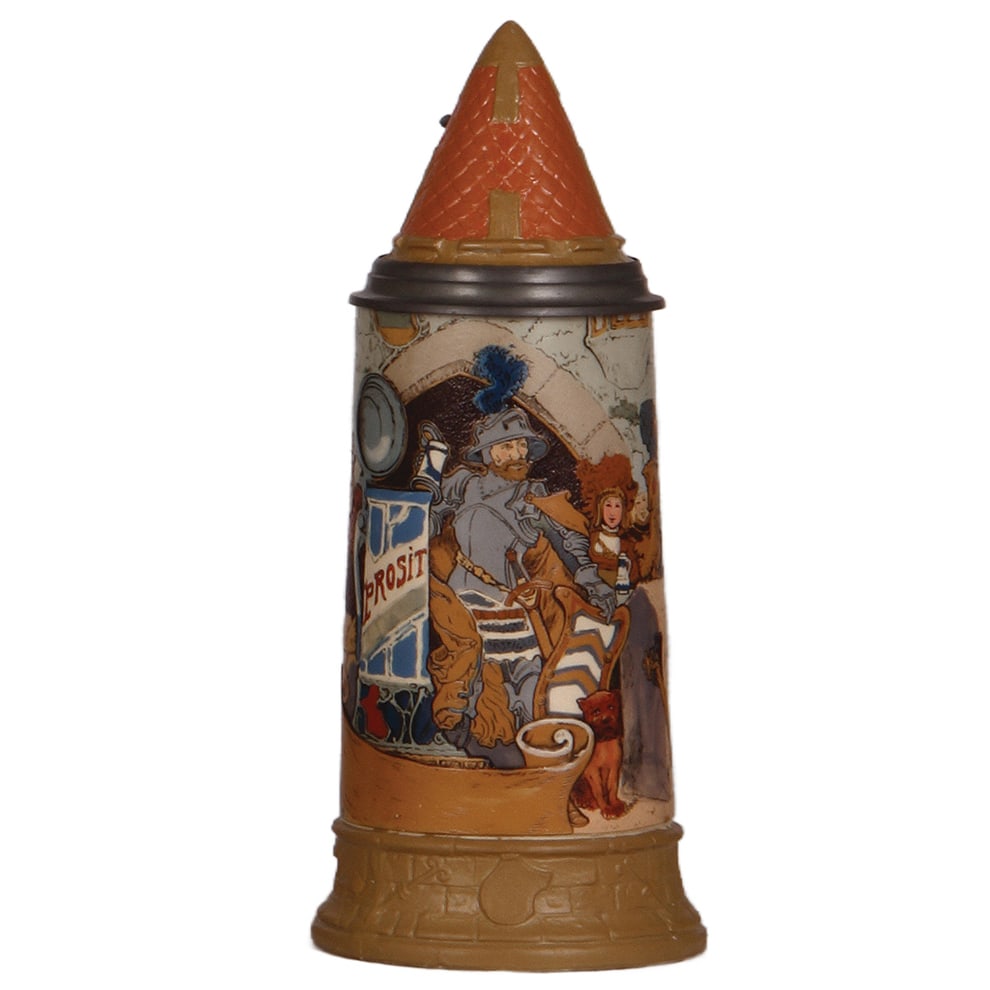 Mettlach stein, 1.0L, 2580, etched (1 of 3)