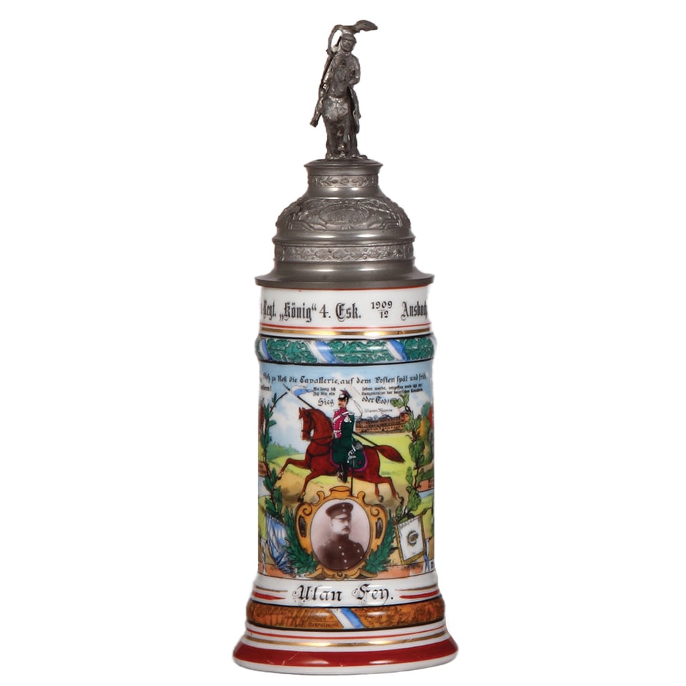 Regimental stein, .5L, 2. Ulanen Regt., Ansbach. (1 of 3)