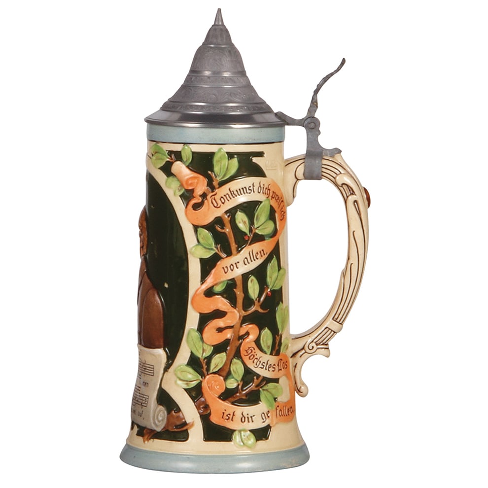 Pottery steins, two, .5L. - 2