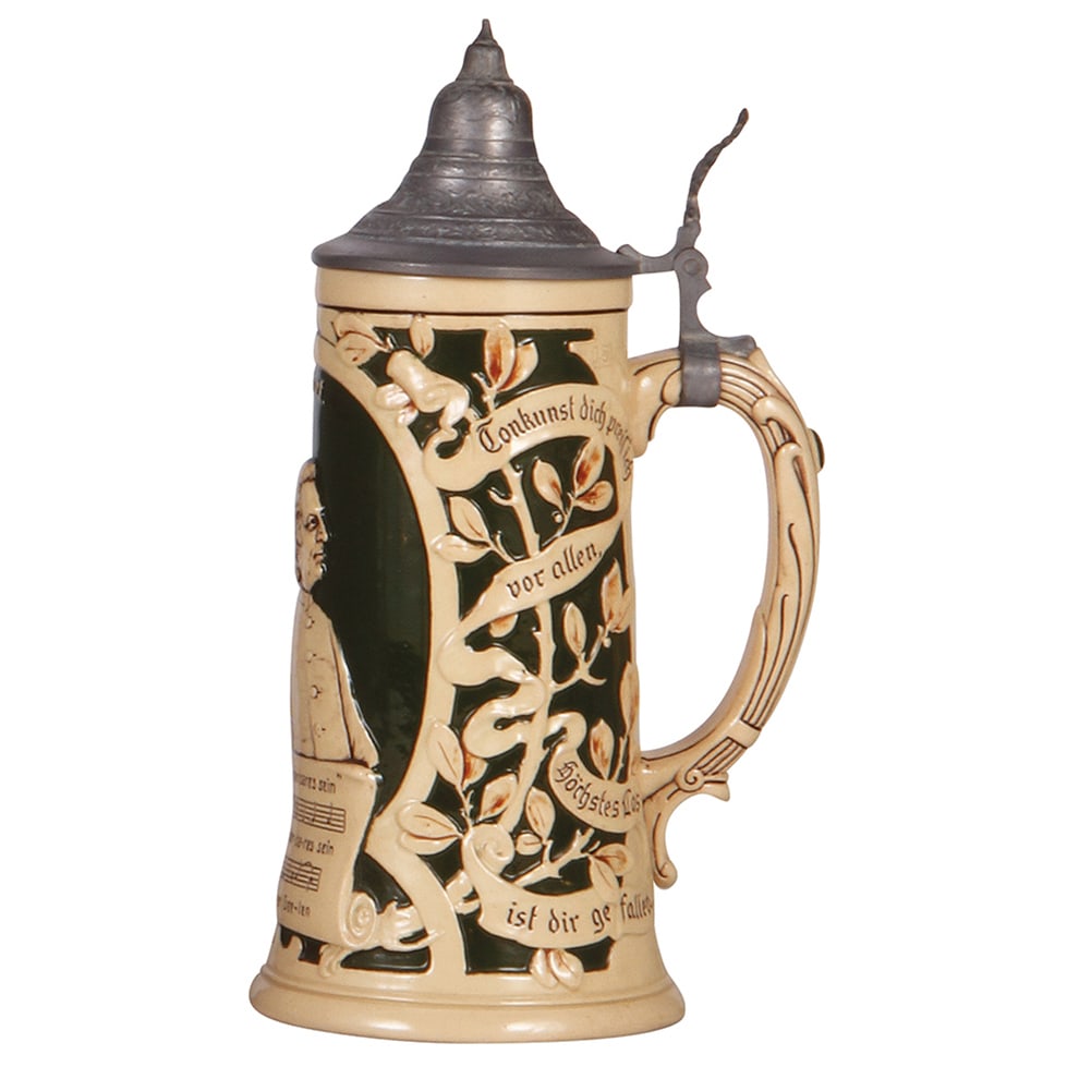 Pottery steins, two, .5L. - 4