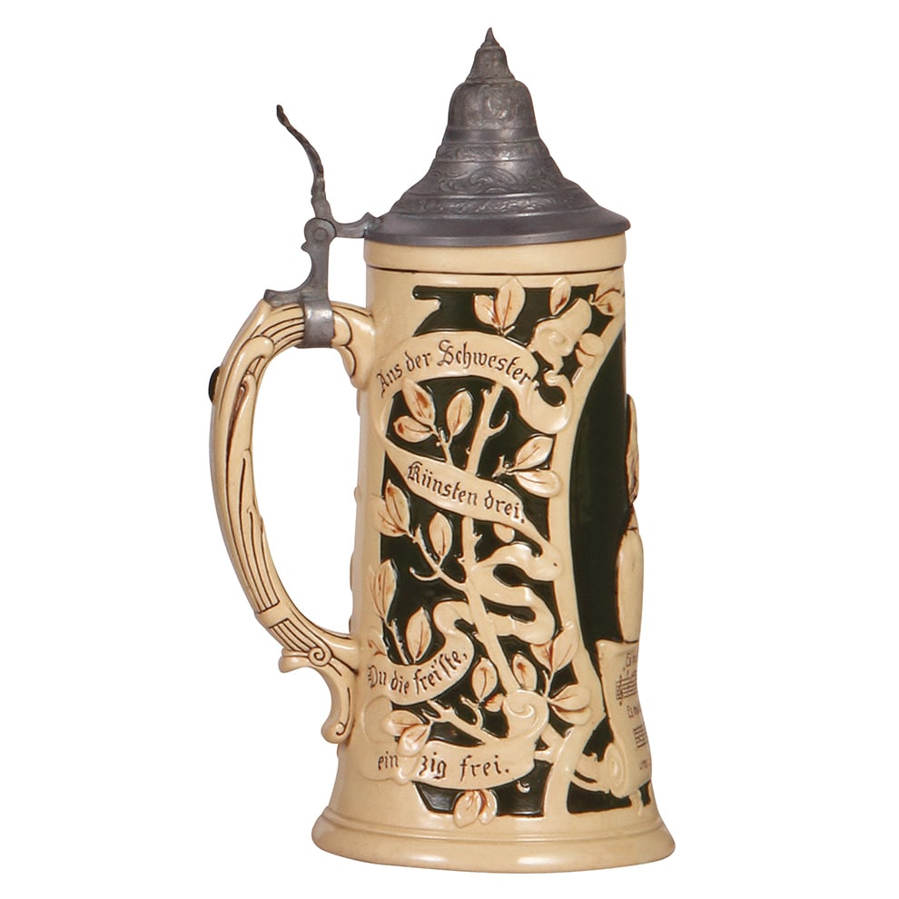Pottery steins, two, .5L. - 5