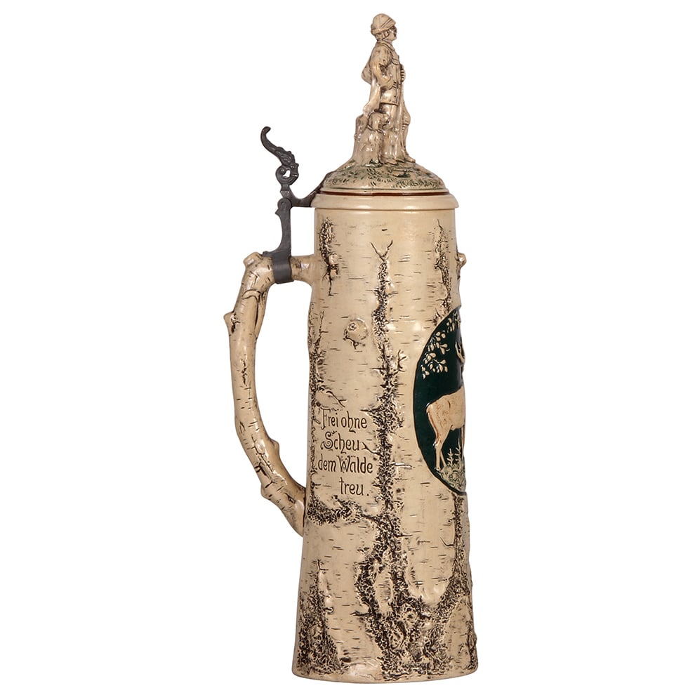 Pottery & stoneware steins, three. - 4
