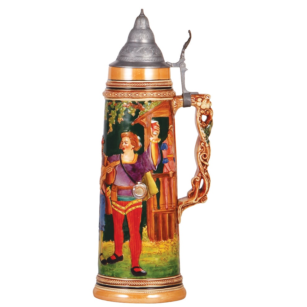 Pottery & stoneware steins, three. - 6