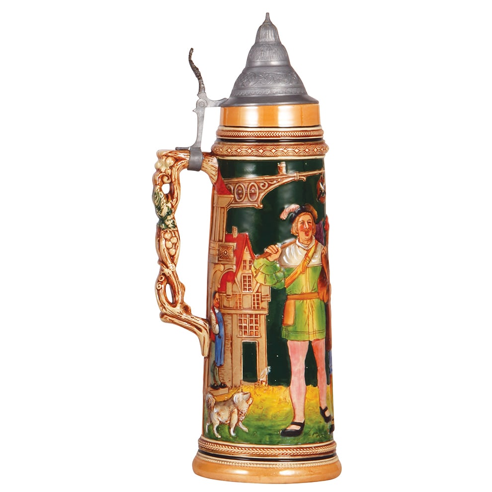 Pottery & stoneware steins, three. - 7