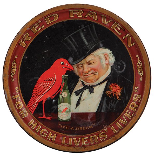 Red Raven Aperient Water advertising tray (1 of 2)