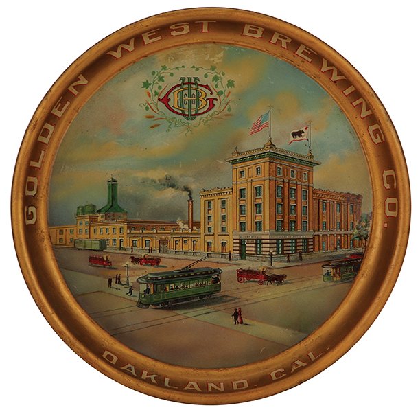 Golden West Brewing Co., advertising tray (1 of 2)