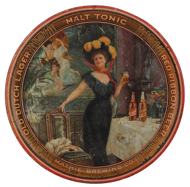 Red Ribbon Beer advertising tray (1 of 2)