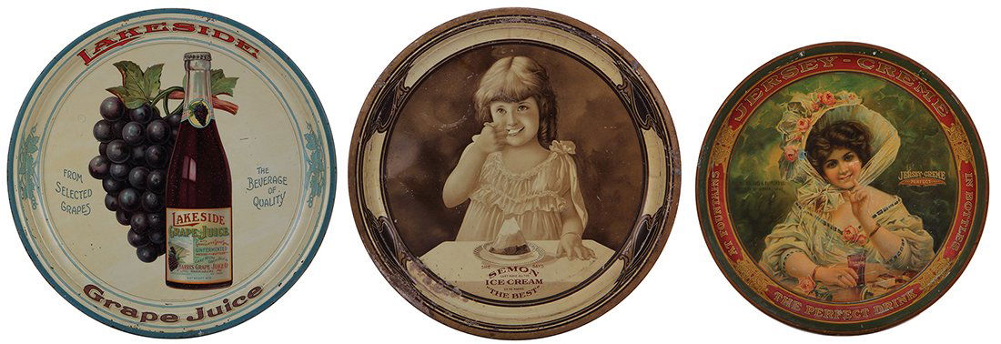 Three advertising trays Lakeside Grape Juice .. (1 of 2)