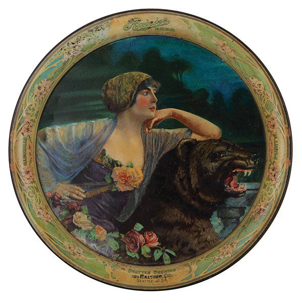 Seattle Brewing & Malting advertising tray (1 of 2)