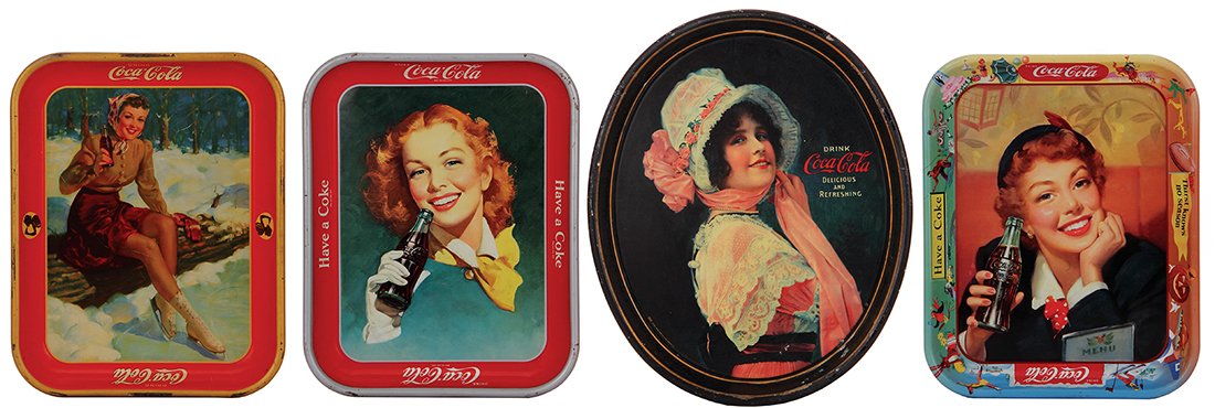 Four Coca-Cola advertising trays (1 of 2)