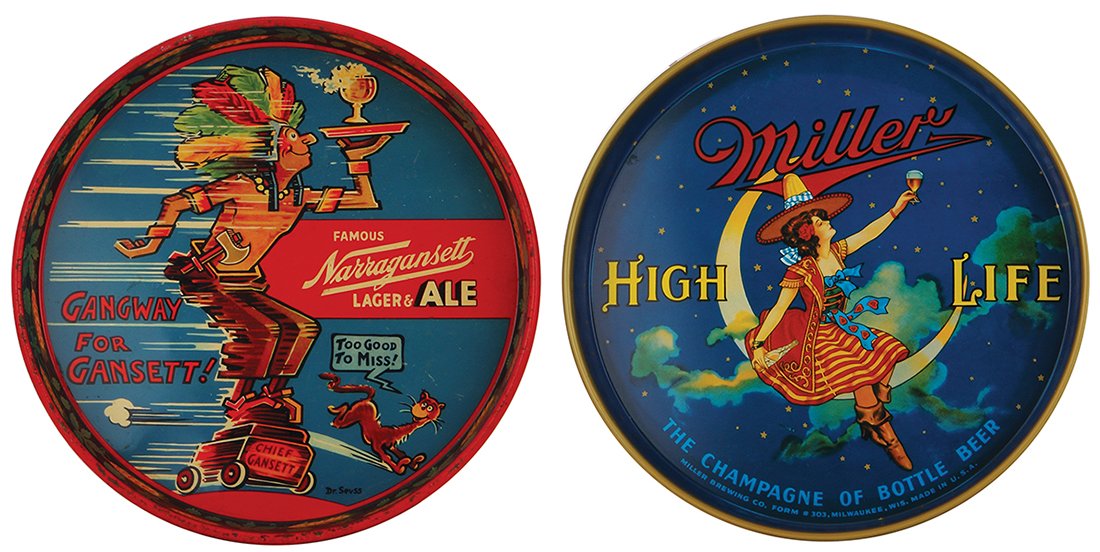 Two advertising trays, Narragansett Lager … (1 of 2)