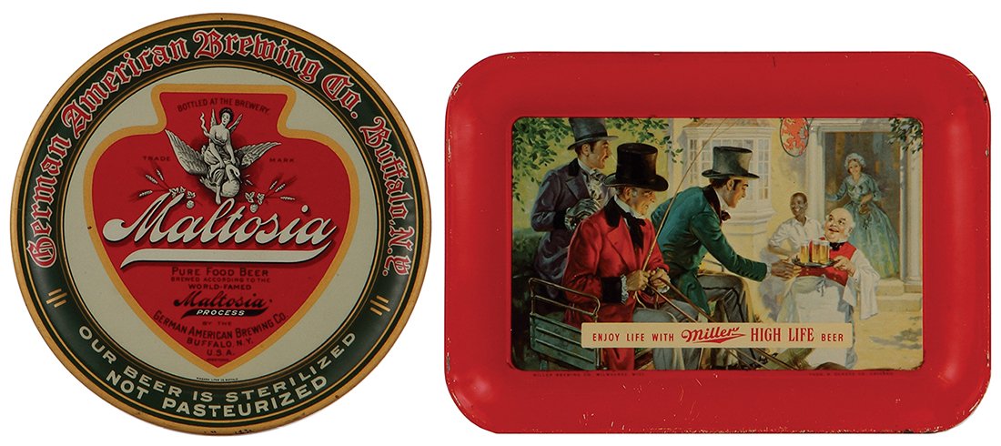 Two advertising trays, Miller High Life … (1 of 2)