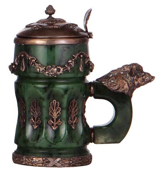 Russian Jade & Silver tankard (1 of 5)