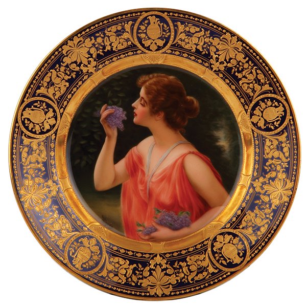 Royal Vienna porcelain plate, signed Wagner (1 of 2)