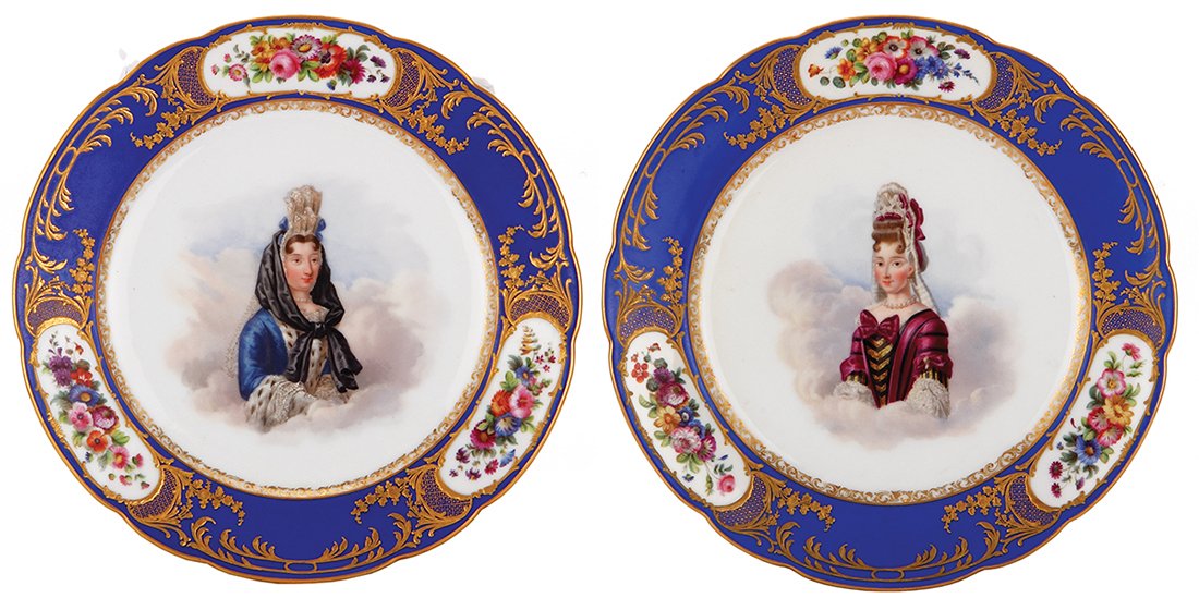 Two porcelain plates, unmarked (1 of 2)