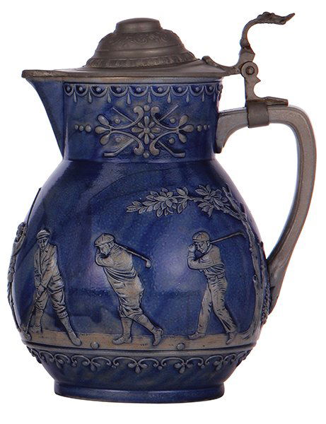 Gerz stoneware stein, golfers (1 of 4)