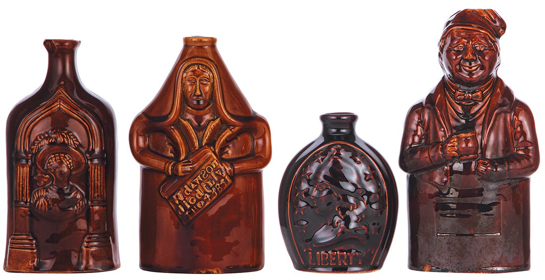 Four stoneware Reform flasks (1 of 2)