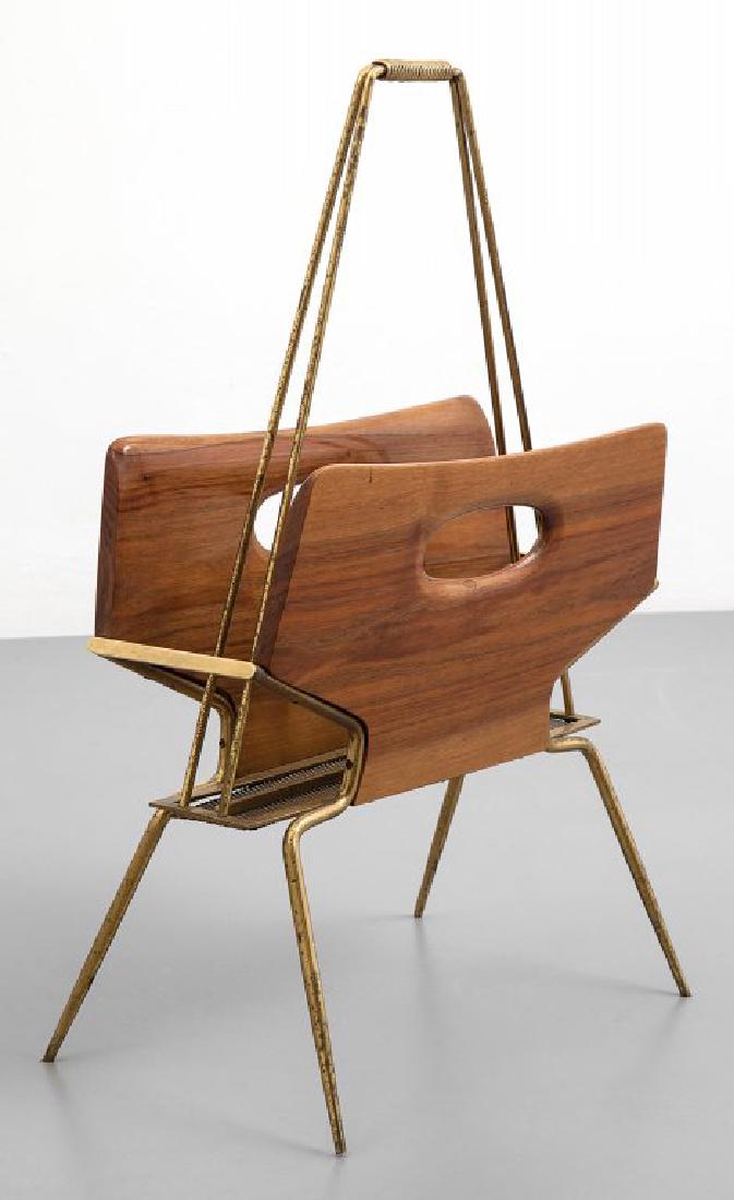 UN PORTARIVISTE, anni '50.  Ottone, legno di (1 of 1)