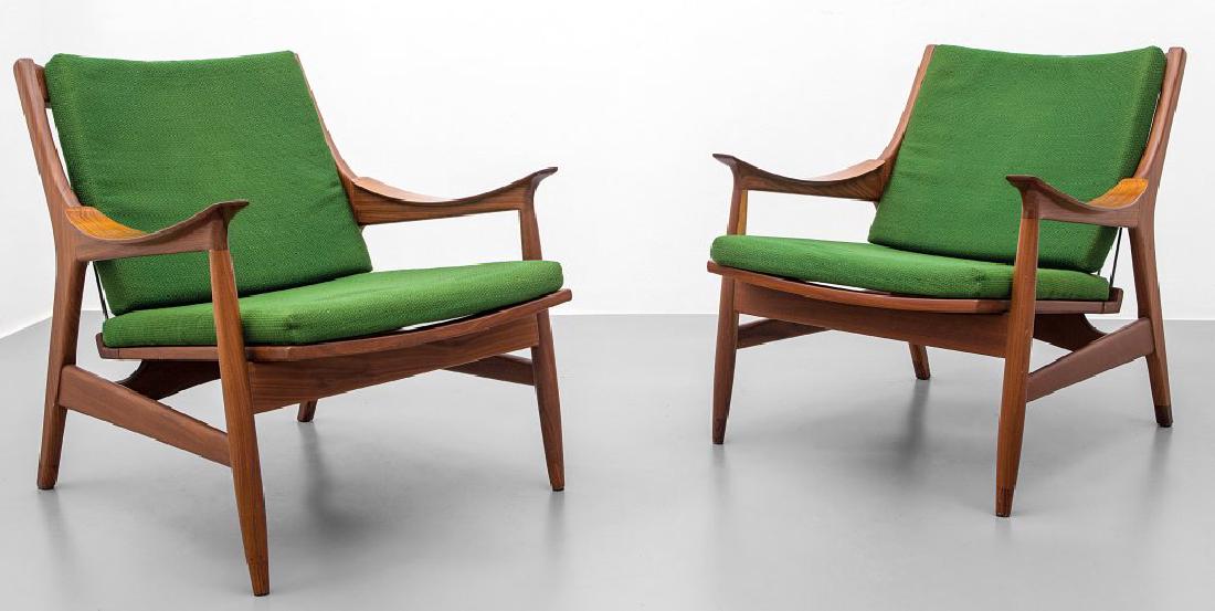 DUE POLTRONE, anni '60.  Legno di teak, (1 of 1)