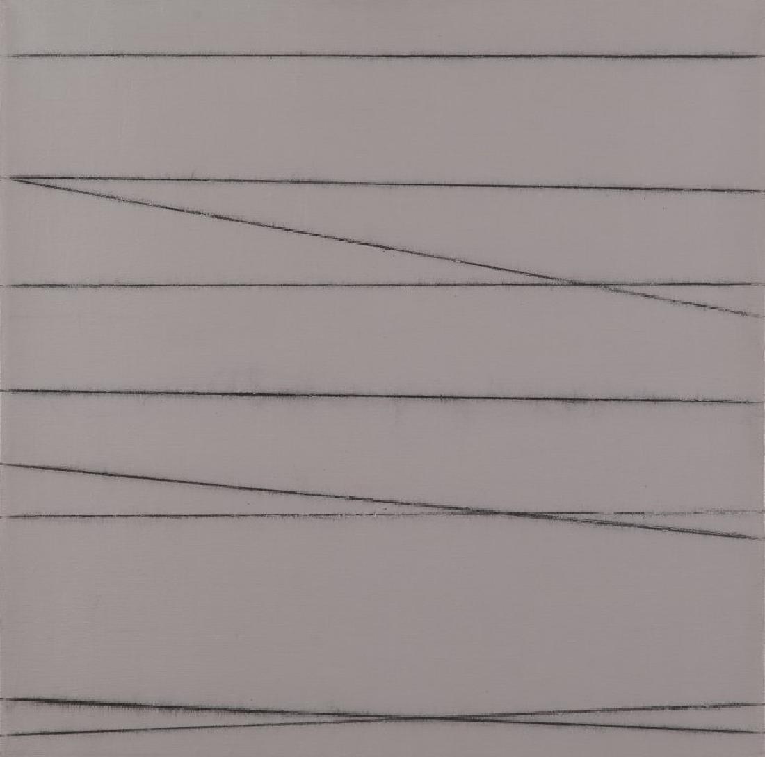 PAOLO COTANI (1940-) Fili battuti XXX14: PAOLO COTANI (1940-) Fili battuti XXX14 2009 olio su tela cm 60x60 firmato e datato sul retro sul retro: etichetta e timbro LAC, Lagorio Arte Contemporanea, Brescia autentica su foto dell'Associazione