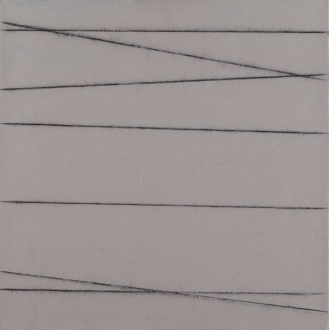 PAOLO COTANI (1940-) Fili battuti XXX13: PAOLO COTANI (1940-) Fili battuti XXX13 2009 olio su tela cm 60x60 firmato e datato sul retro sul retro: etichetta e timbro LAC, Lagorio Arte Contemporanea, Brescia autentica su foto dell'Associazione