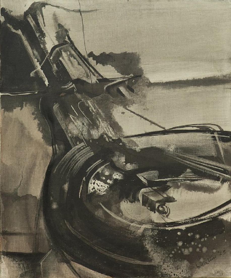 GIANNI BERTINI (1922-2010) Engins du Sphinx: GIANNI BERTINI (1922-2010) Engins du Sphinx 1963 tecnica mista su tela cm 55x46 firmato e datato in basso a destra firmato, datato e titolato sul retro sul retro: etichetta dell'Archivio Gianni Bertin