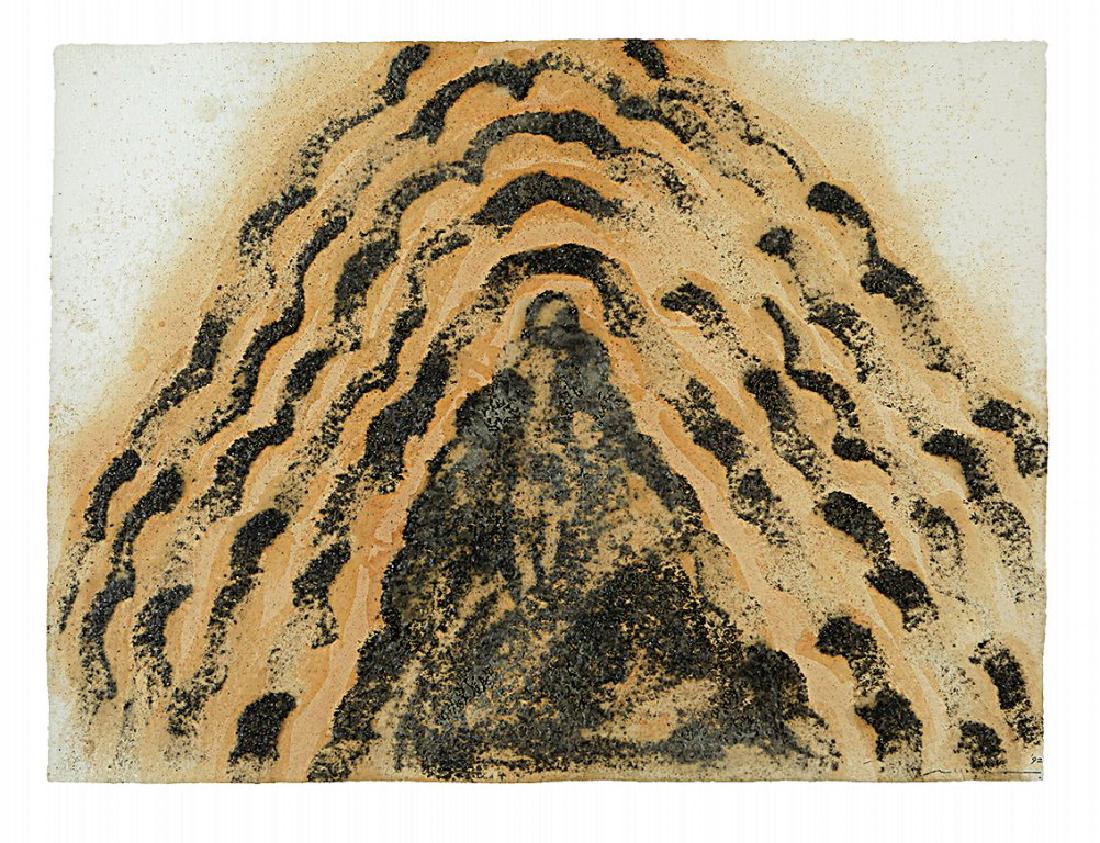 HIDETOSHI NAGASAWA (1940-) Senza titolo: HIDETOSHI NAGASAWA (1940-) Senza titolo 1992 tecnica mista e limatura in ferro su carta cm 56,5x76 firmato e datato in basso a destra provenienza: collezione privata, Milano Untitled 1992 mixed media