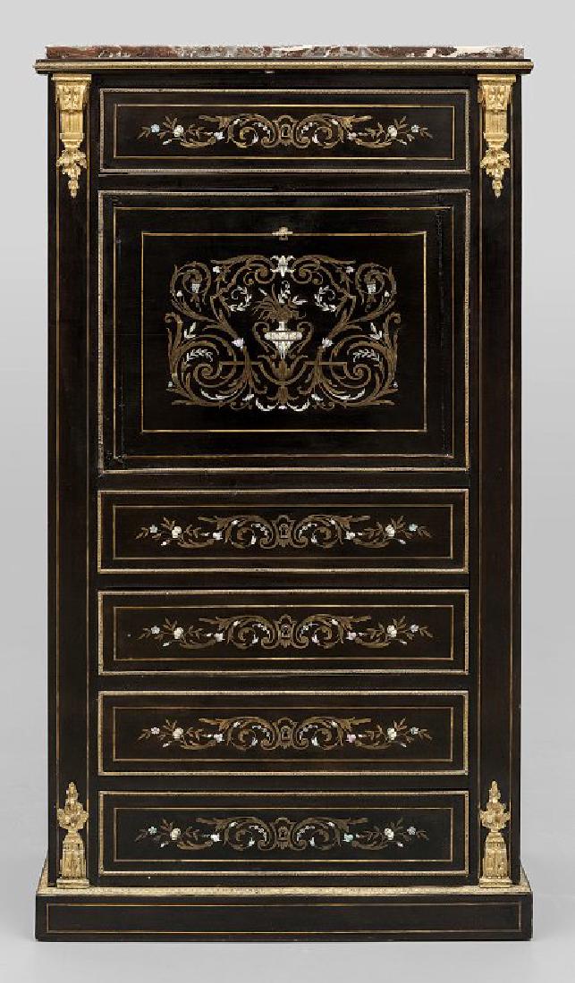 Piccolo secretaire Napoleone III decorato con (1 of 3)