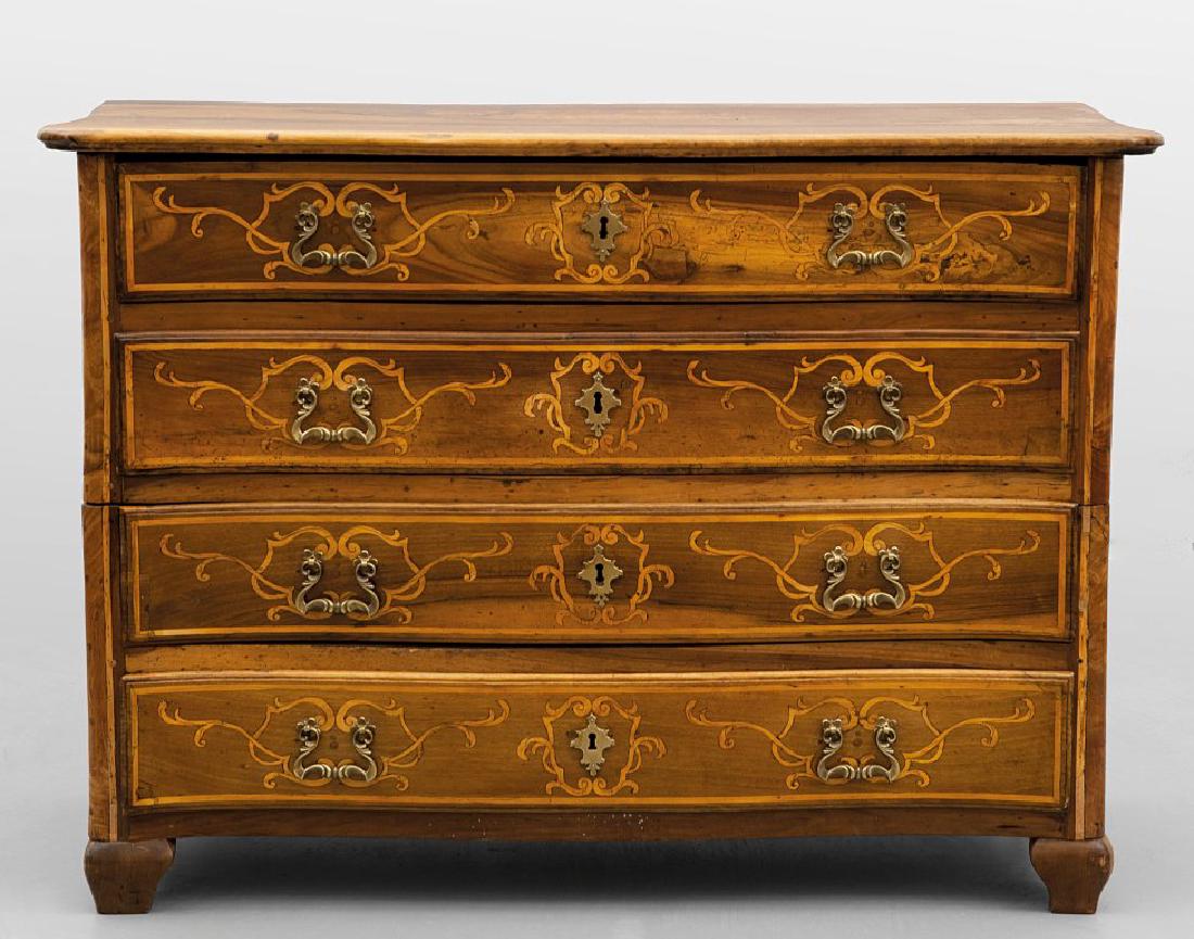 ComÃ² Luigi XIV a quattro cassetti in noce con (1 of 1)