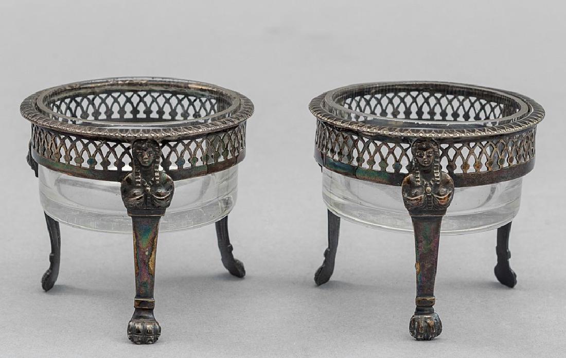 Coppia di saliere in argento con vetri, punzone (1 of 1)