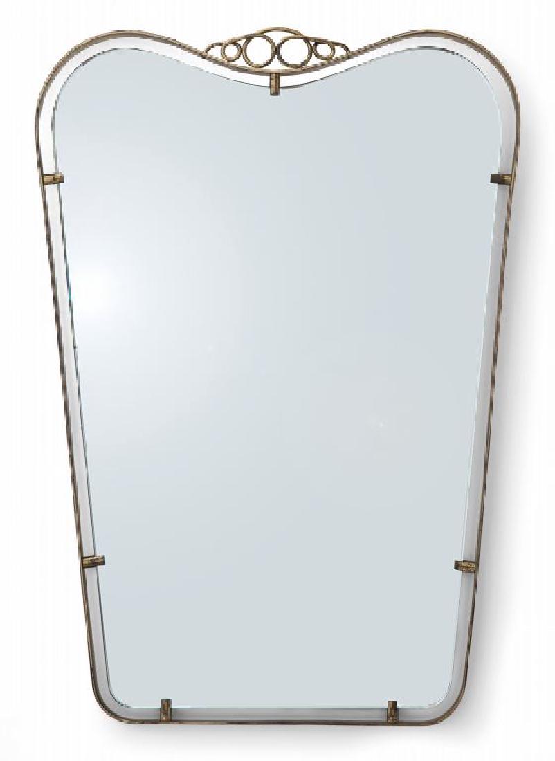 UNO SPECCHIO DA PARETE, anni '50.  Ottone, (1 of 1)