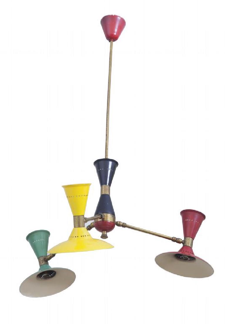 UNA LAMPADA A SOSPENSIONE, anni "50.  Ottone, (1 of 1)