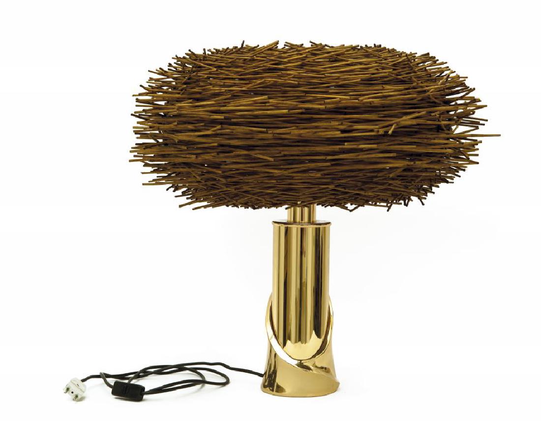 UNA LAMPADA DA TAVOLO, anni "70.  Ottone, (1 of 1)