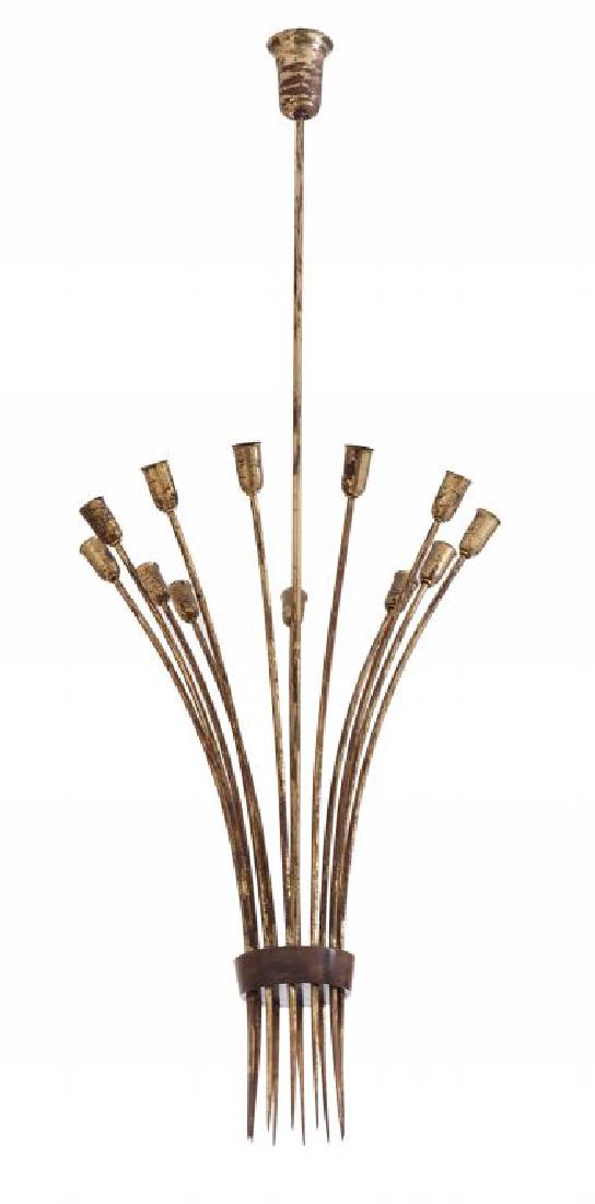 UN LAMPADARIO, anni "50.  Ottone.  Altezza (1 of 1)