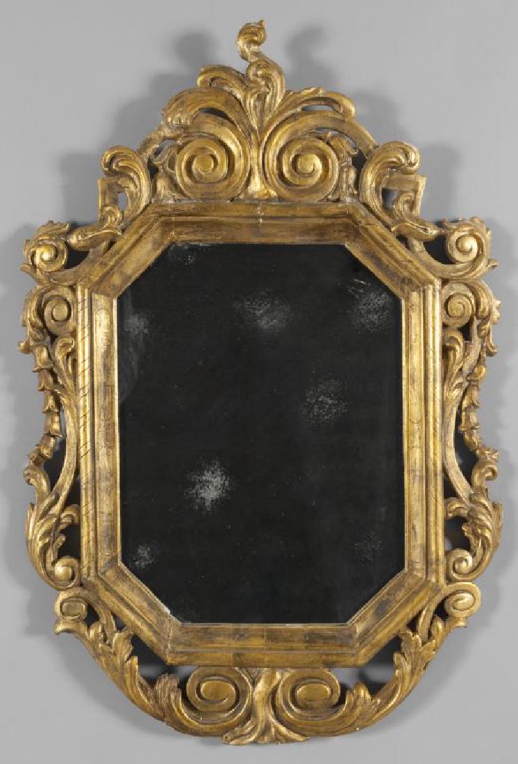 Specchiera in legno intagliato e dorato, (1 of 1)