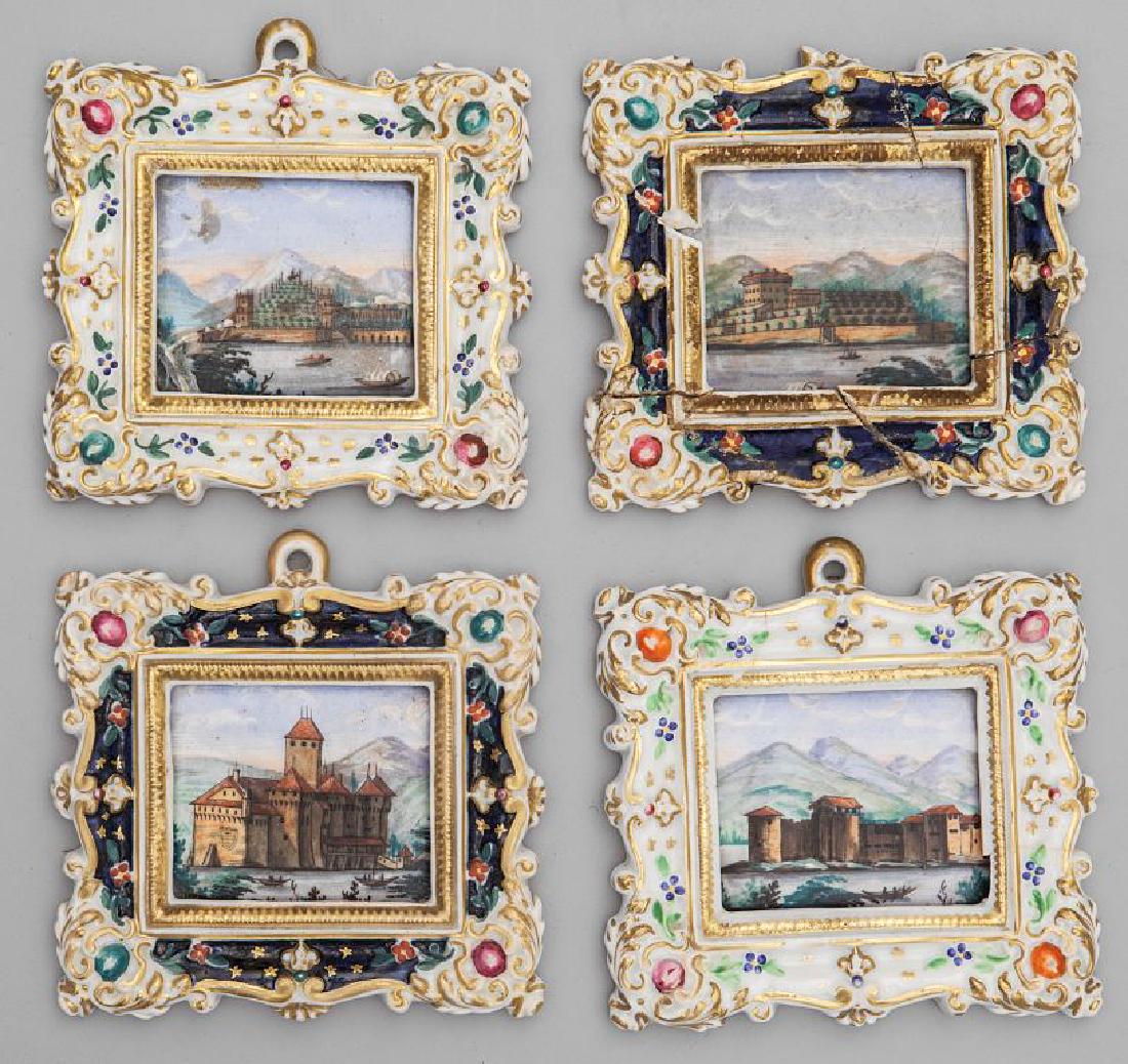 Quattro dipinti su porcellana raffiguranti (1 of 1)