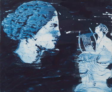 PAOLO BARATELLA (1935-2000) Orfeo/Euridice: PAOLO BARATELLA (1935-2000) Orfeo/Euridice 2002 olio su tela cm 50x60 firmato, datato e titolato sul retro Orfeo/Euridice 2002 oil on canvas 19,68x23,62 in signed, dated and titled on the reverse