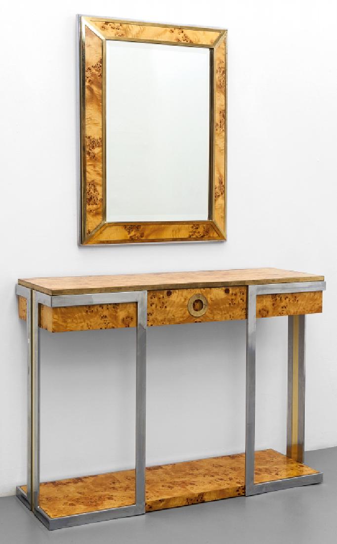 UNA CONSOLE CON SPECCHIERA, anni '70.  Acciaio (1 of 1)