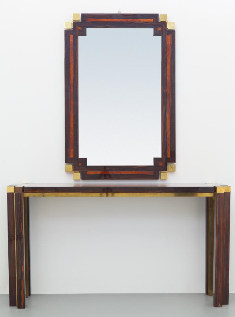 UNA CONSOLE CON SPECCHIERA, anni '80.  Legno (1 of 1)