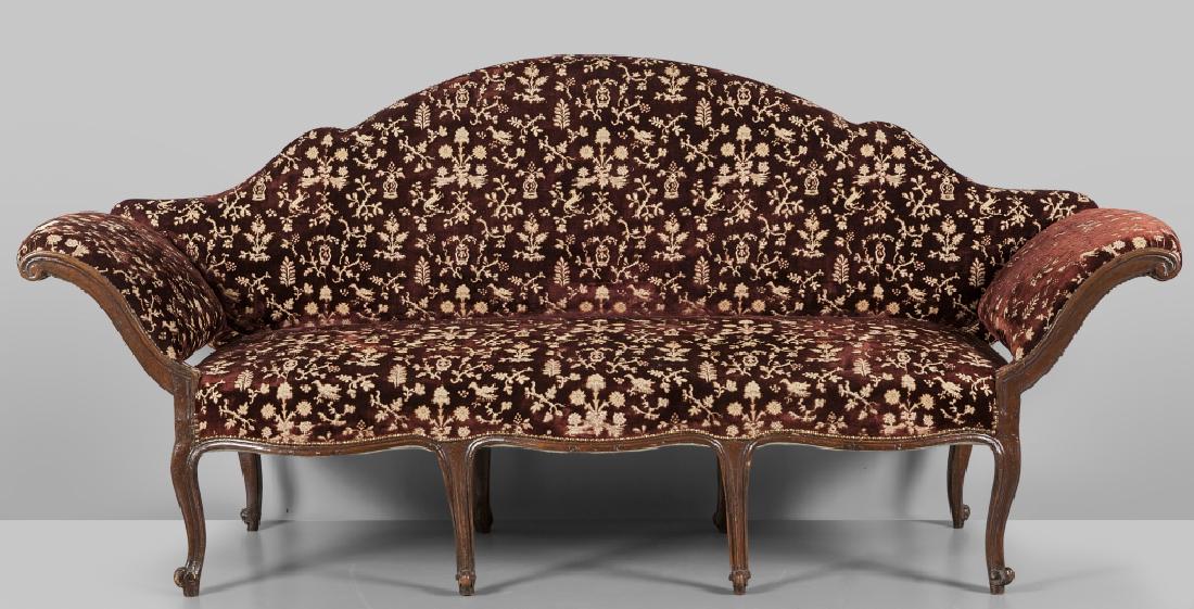 Divano Luigi XV piemontese a flasch in legno di (1 of 2)