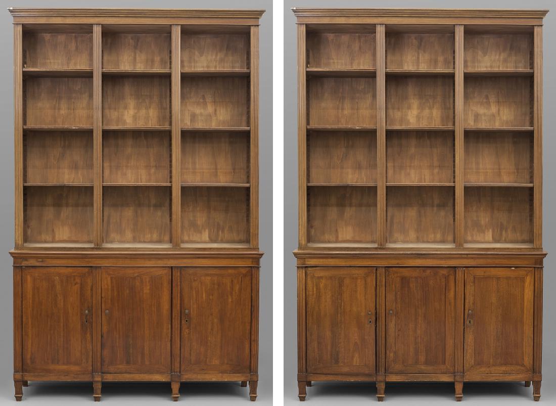 Coppia di grandi librerie in ciliegio, parte (1 of 4)