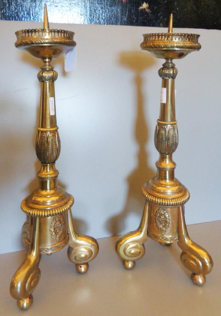 Coppia di candelieri in bronzo sec.XIX h.cm.50 (1 of 1)